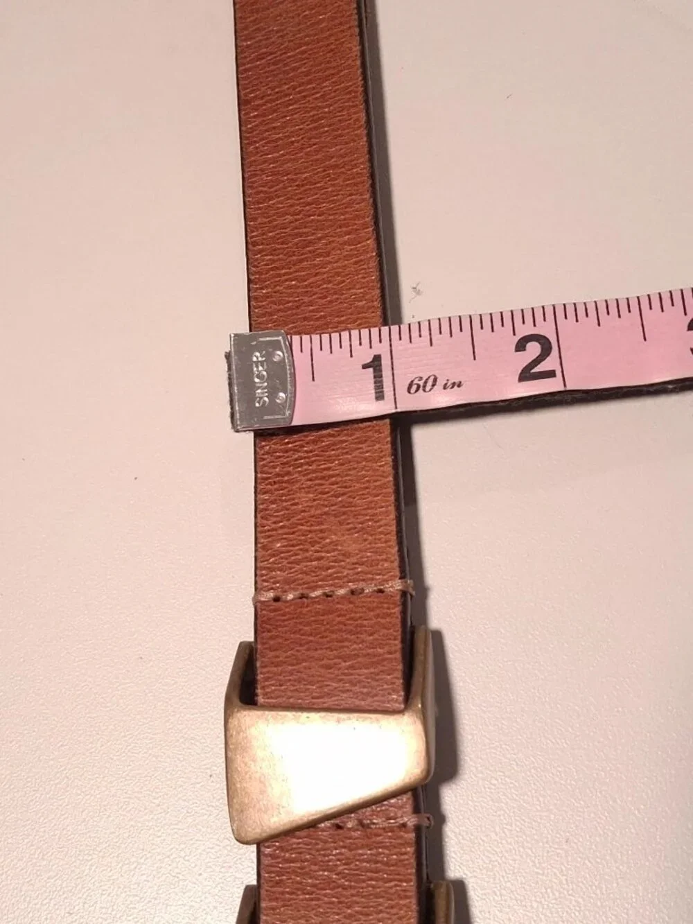 Free People We The Free Parker Leather Belt Cognac boho artsy geometric brown